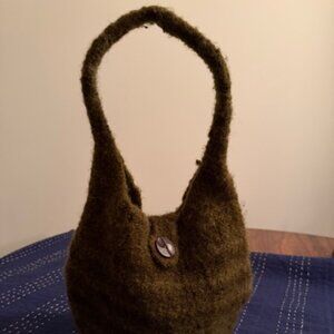 Handmade Green Wool Saturday Afternoon Satchel